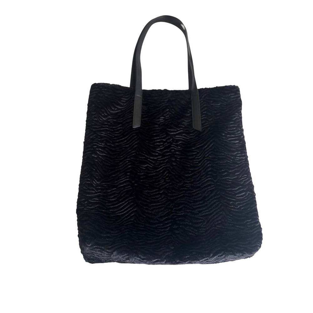 Urban Outfitters Black Textured‎ Faux Fur Tote Bag Shoulder Bag Whimsigoth